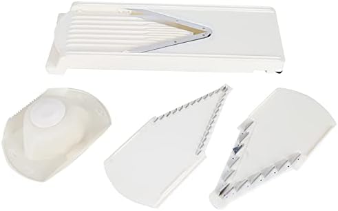 Mandoline Slicer for Kitchen, Adjustable Vegetable Chopper, Fruit, Cheese Grater, Potato Chips Slicer, Stainless Steel Food Slicer for Vegetable, Onion,Cucumber, Potato, White