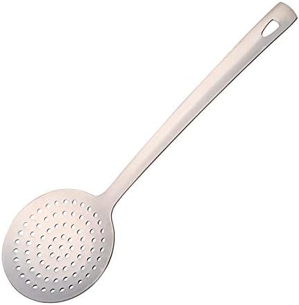 Skimmer Spoon, BuyGo Slotted Spoon Strainer Ladle Stainless Steel Cooking Utensil, Comfortable Grip Design, Silver