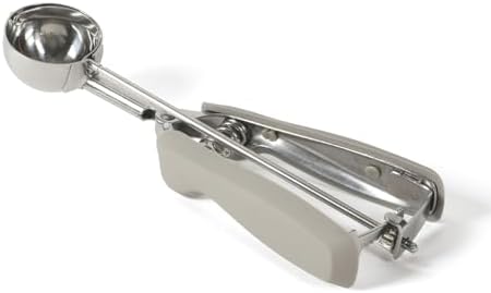 Calphalon Cookie Scoop, Stainless Steel Trigger Scoop for Cookie Dough, Ice Cream & Batter, Portion Control Kitchen Scoop with Release Mechanism, Taupe