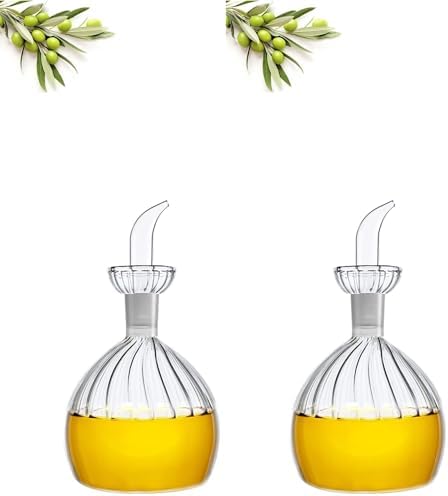5 oz/150 ml Olive Oil & Vinegar Dispenser with Non Drip Spout - Dispensing Bottle for Kitchen, BBQ and Bathroom (Pack of 2)