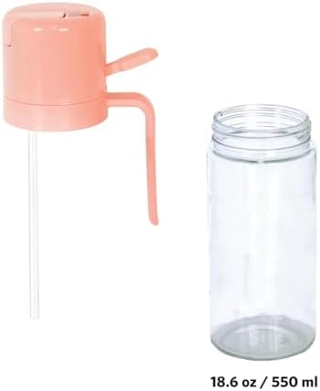 Glad 2 in 1 Oil Dispenser, 18.6oz/550ml - Olive Oil Sprayer for Cooking, Pouring Salad Dressing, and Grilling - Kitchen Gadget with Refillable Glass Bottle, Handle, and Mist or Pour Options - Rust