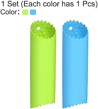 uxcell Garlic Peeler Skin Remover Roller Keeper, Silicone Garlic Peeler Tube Non Slip 5.12inch Long for Useful Kitchen Tools, Blue/Green
