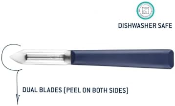 Opinel Les Essentials+ No. 315 Peeler, Corrosion Resistant + Dishwasher Safe, Made in France, Blue