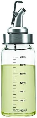 Borosil 250ml Oil Dispencer | Borosilicate Glass Oil Bottle with Silicon Funnel | Leakproof, BPA Free Oil Container for Kitchen | Transparent