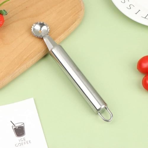 Stainless Steel Strawberry Huller and Tomato Stem Corer, Multi-Function Stainless Corer and Pitter Remover, Silver