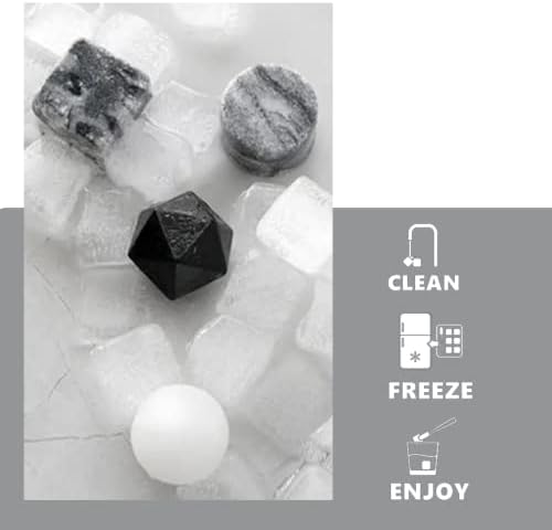 A&A Wonders Premium Whiskey Stones 100% Natural Granite Set of 4 Chilling Rocks Stone Reusable Ice Cubes for Drinks with Velvet Carrying Pouch, Gift for Whiskey Lovers (4 Geometrical Shapes)
