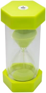 Sand Timer for Kids - 5 Minute Green - 5 inches Hour Glass Acrylic Covered for Classroom, Home & Kids Room - Medium Single Pack