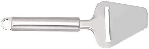 Stainless Steel Cheese Slicer with Long Handle, Heavy Duty Plane Cutting Tool for Semi-Soft and Semi-Hard Cheese, Silver