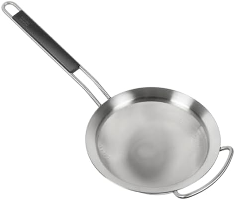 Kuhn Rikon Essential Large Strainer – Stainless Steel Fine Mesh for Sieving, Draining & Blanching – Wide Rim for Stability