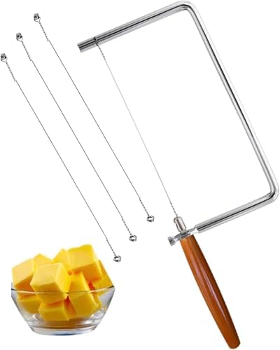5in Cheese Slicer Kit Accessories Kitchen Knife Cheese Cutter Stainless Steel Components DIY for Making Giftable Cheese Cutting Boards with Cheese Cutter Kit,Wire Cheese Slicer(1Slicer+3Wires)5"