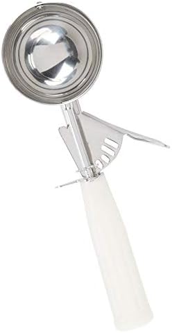 Tiger Chef Ivory 3-1/4 oz Stainless Steel Ice Cream Scoop Disher - NSF Certified - For ice cream, frozen yogurt, cookie dough, meat balls, rice dishes, and vegetable purées. (2, 3-1/4 oz Ivory)