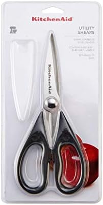 KitchenAid All Purpose Kitchen Shears with Protective Sheath for Everyday use, Dishwasher Safe Stainless Steel Scissors with Comfort Grip, 8.72-Inch, Black and Amazon Basics Multipurpose, Comfort Grip, PVD Coated, Stainless Steel Office Scissors, 3-Pac...