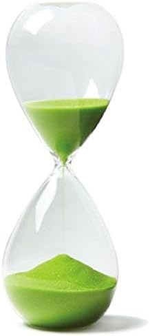 Large Fashion Colorful Sand Glass Sandglass Hourglass Timer Clear Smooth Glass Measures Home Desk Decor Xmas Birthday Gift (15 Minutes, Green)