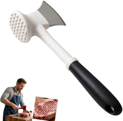 2-in-1 Meat Tenderizer Hammer and Tendon Cutter, Stainless Steel