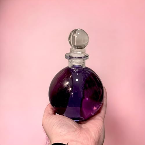 Nakpunar 8.5 oz (250 ml) Spherical Clear Glass Bottle with Round Stopper – Liquor, Oils, Wedding Favors (Pack of 2)
