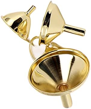 Stainless Steel Funnel Set 3-Piece Wide Mouth Gold Plated
