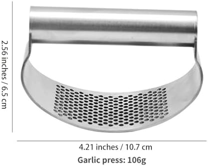 Garlic Press Rocker, Crusher Grinder Masher Bottle opener, Portable Manual Stainless Steel Wide Handle Garlic Crusher with Peeler(Style1-1pc)