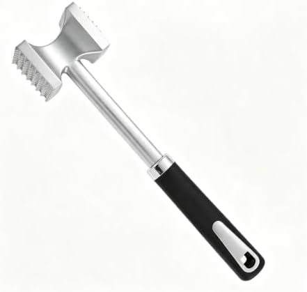 Meat Tenderizer Hammer, Dual Sided Steak Mallet, Solid Aluminum