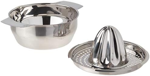 Citrus Juicer & Strainer - Stainless Steel - Make Your Own Orange - Grapefruit - Lemon & Fruit Juices - 13.5oz Capacity