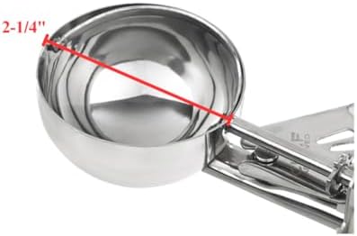 Chef Approved Size #16 Ice Cream Disher | Thumb Press Soft Food Dessert Mash Potato Portioning Scoop with One Piece Handle for Cafe Bakery | 2 oz Capacity | 2-1/4" Diameter, Stainless Steel, Blue