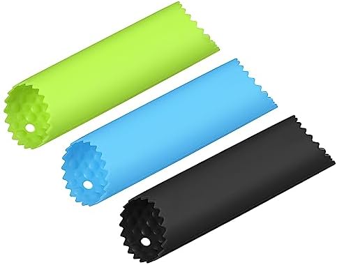 uxcell Garlic Peeler Skin Remover Roller Keeper, Silicone Garlic Peeler Tube Non Slip 5.12inch Long for Useful Kitchen Tools, Black/Blue/Green