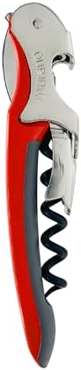 Franmara Soft-Touch Murano Two-Step Waiter Corkscrew with Nonstick Spiral (Red)