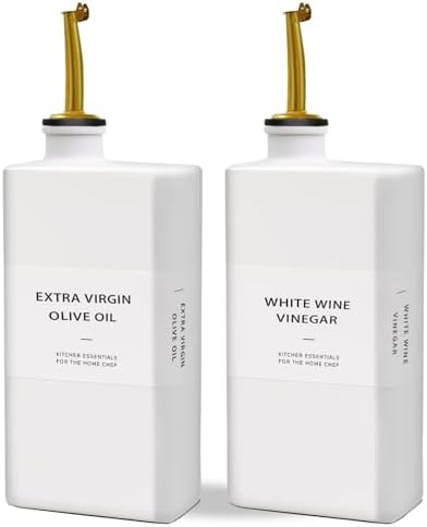 Olive Oil Dispenser Bottle for Kitchen, 16.9oz Soy Sauce Dispenser, UV Protected Oil&Vinegar Cruet Set, Soy Sauce Dispenser (Clear, Set of 2)