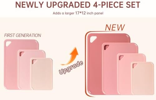 Plastic Cutting Board, Extra Large Pink Cutting Board for Kitchen