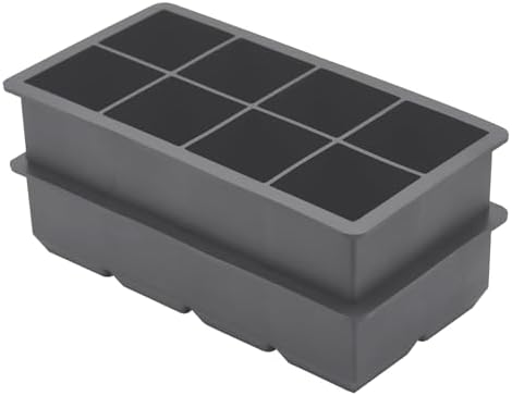 Bangp Large Ice Cube Trays 2 Pack,Big Ice Cube Molds with Removable Lids,Easy Release and Stackable Silicone Ice Cube Tray,Make 16 Big Square Ice Cubes for Whiskey,Cocktails