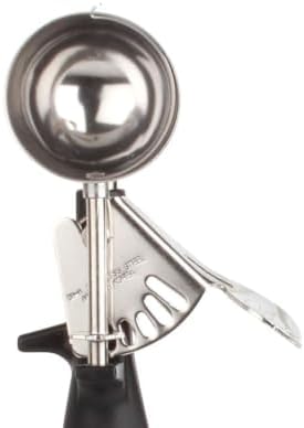 TrueCraftware- 1 oz Portion Scoop #30 Stainless Steel with Triangle Black Handle- Ice Cream Scoop Cookie Scoop for Cookie Dough Batter