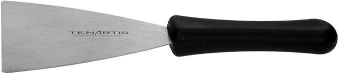 Tenartis Professional Pizza Dough Scraper and Bench Spatula - 4.75x4" Stainless Steel Dough Cutter - Ergonomic Handle, Made in Italy - Ideal for Bread, Pizza & Pastry