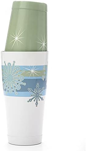 Barfly Holiday Snowflakes Cocktail Shaker Tin Set