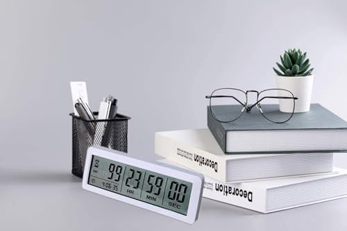 Digital 999 Days Countdown Clock Timer Magnetic Backing for Vacation Retirement Wedding Lab Kitchen Project Meeting(White)