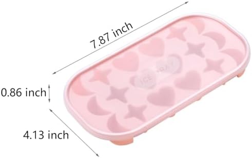2 Pcs Silicone Ice Cube Trays, Moon, Star and Heart Shapes with Lids