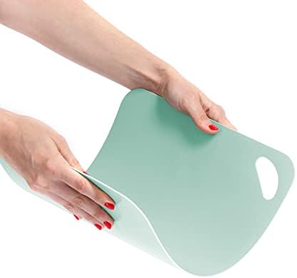 Zeller 26157 Cutting Mat Set 2-Piece Plastic Lime/Mint Approx. 38 x 29 cm Chopping Board Dishwasher Safe