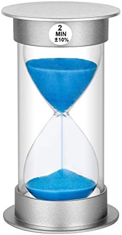 Sand Timer 2 Minute Hourglass, Plastic Sand Clock 2 Minutes, Large Sand Watch 2 Minutes, Hour Glass Sandglass Timer for Kids, Games, Classroom, Decoration, Toothbrush Timer (2 Min, Blue Sand)