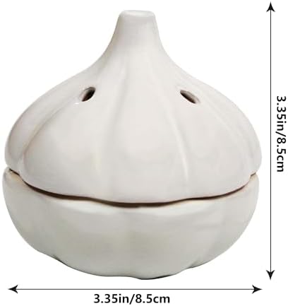 Ceramic Garlic Keeper Storage Jar: Garlic Keeper for Counter, Garlic Holder Storage Container with Breathable Holes, Kitchen Garlic Saver Storage Pod to Keep Garlic Cloves Fresh Longer