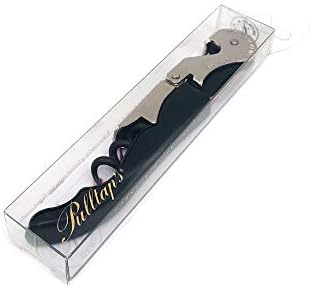 Pulltap's Genuine Classic 500 Waiter's Corkscrew – Double-Hinged Wine Key with Hinged Foil Cutter – Patented Design – Made in Spain – Black (Negro)