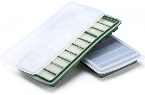 Eaasty 2 Pcs Breastmilk Freezer Storage Baby Food Milk Freezer Trays, Green