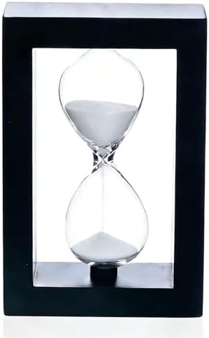 SAMLONG Hourglass 60 Minute Decorative Sand Timer, Wooden White Sand Clock