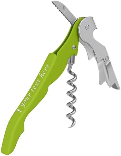 Custom Wine Bottle Opener, Stainless Steel Wine Key Corkscrew w/Foil Cutter