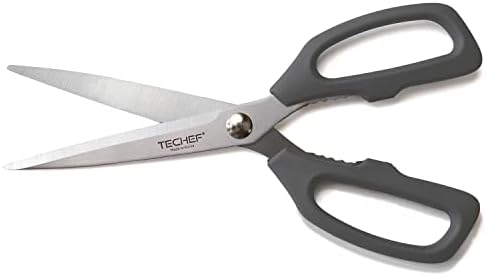 TECHEF Kitchen Shears, All Purpose Scissors, Dishwasher Safe, Heavy Duty Meat Scissors Poultry Shears, Stainless Steel, Made in Korea (Dark Gray)