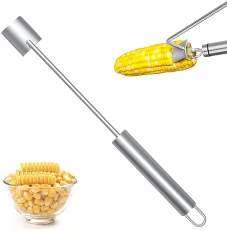 Professional Corn Peeler for Corn on the Cob, 1-Pack Stainless Steel Corn Stripper Tool with Long Handle & Safety Guard, Efficient Corn Kernel Remover for Kitchen, Wedding Favors, Party Supplies (1)