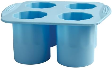 HIC Kitchen Big Shot Silicone Ice Tray, Non-Stick, Makes 4 Ice Shot Glasses
