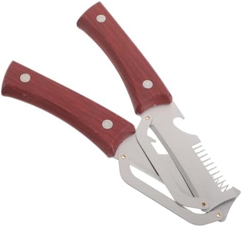 2PCS Vegetable Peeler - Multi-Purpose 3-in-1 Stainless Steel Kitchen Peeler with Bottle Opener & Julienne Cutter for Potatoes Carrots - Wood Handle for Comfortable Grip