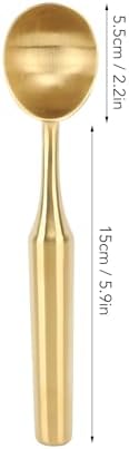 Ice Cream Scoop, Metal Ice Cream Scooper, Stainless Steel Ice Cream Scoop, Nonstick Anti Freeze One Piece Scooper Spoon, Long Handle Ice Cream Ball Spoon for Ice Cream, Cookie Dough, Sorbet (Gold)