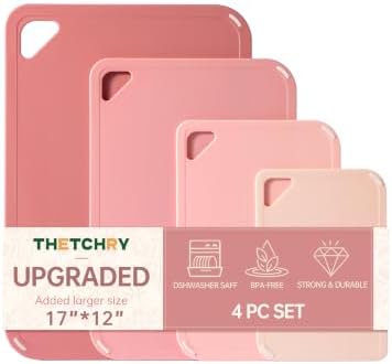 Plastic Cutting Board, Extra Large Pink Cutting Board for Kitchen