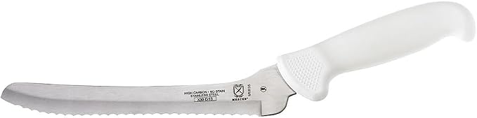 Mercer Culinary Ultimate White, 8 Inch Offset Bread Knife