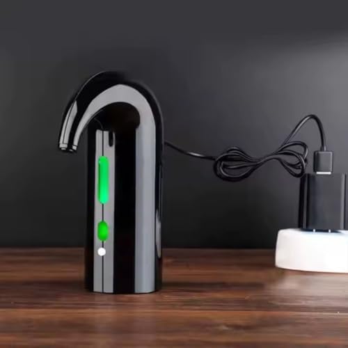 Electric Wine Aerator [BLACK], USB-Rechargeable, Gift for Wine Lovers, One-Touch Dispenser, Wine Presever