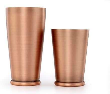Barfly Cocktail Shaker Set with Weighted Bottom, Deluxe 18 and 28 oz, Antique Copper
